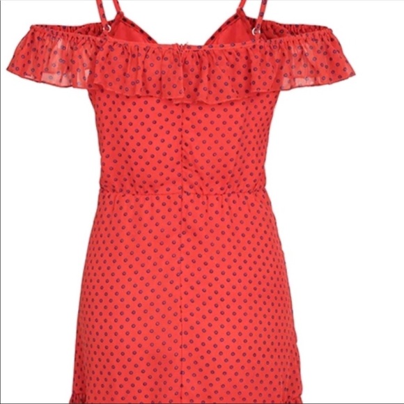 Strap v neck dot summer mini dress - Picture 3 of 8